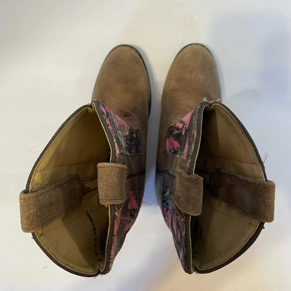 Masterson Boot Co Pink Camo Leather Western Cowboy Boots Girls Size 13 D - Picture 8 of 12
